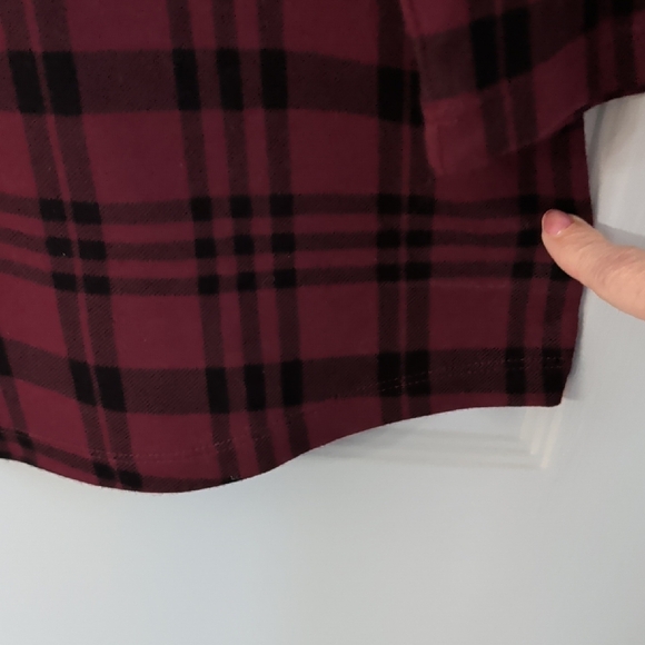 Charter Club Maroon Checkered Long Sleeve Top - Picture 4 of 4